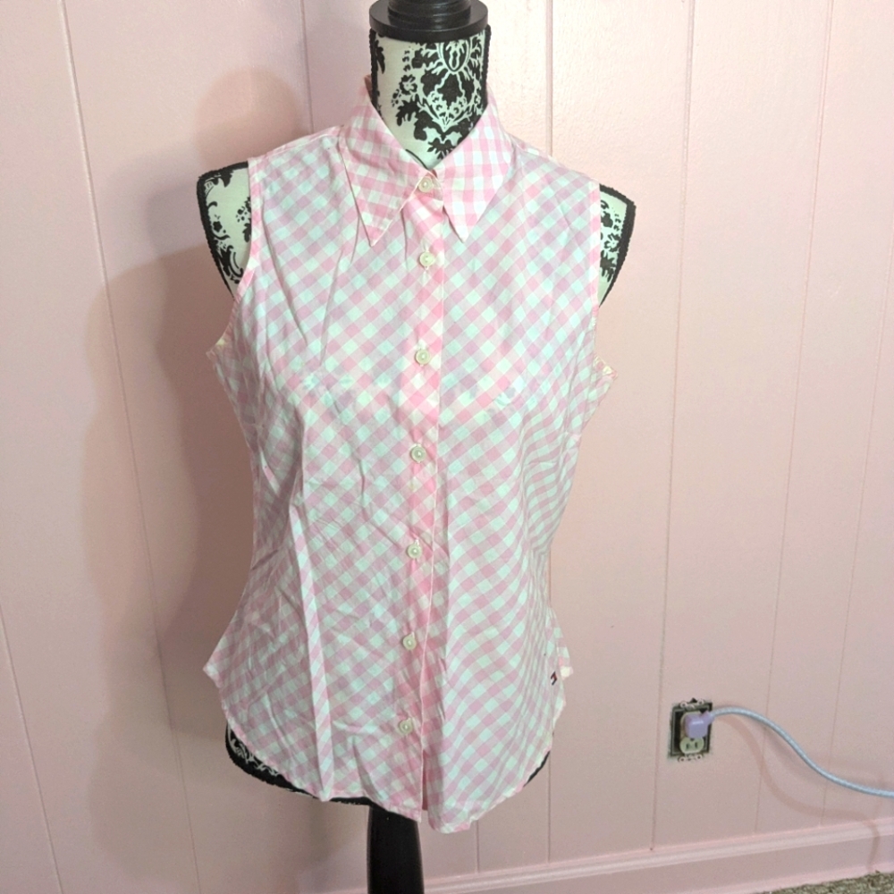 pink plaid shirt